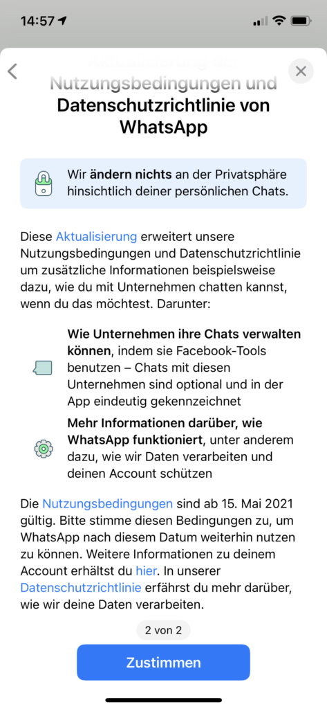 Whats App Nutzungsbedingungen